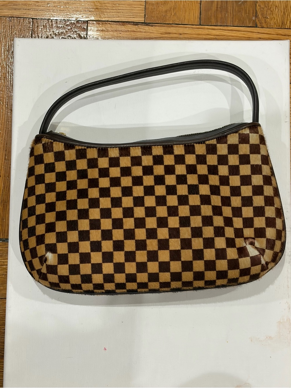 Louis Vuitton vintage Damier Sauvage Pony hair Pochette Bag Authentic CE0051
